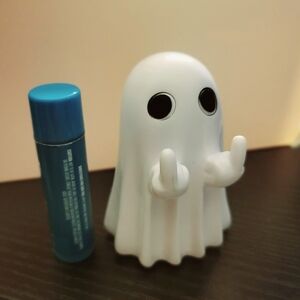 White Ghost Figurine with Middle Fingers Up